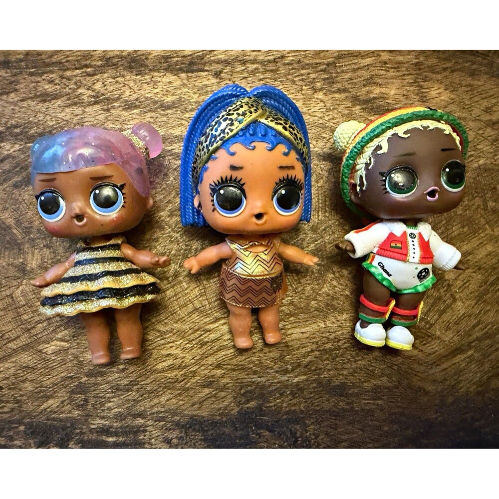L.O.L. Surprise! Mini Doll Figure Lot of 3 w/ Removable Clothes, Fashion